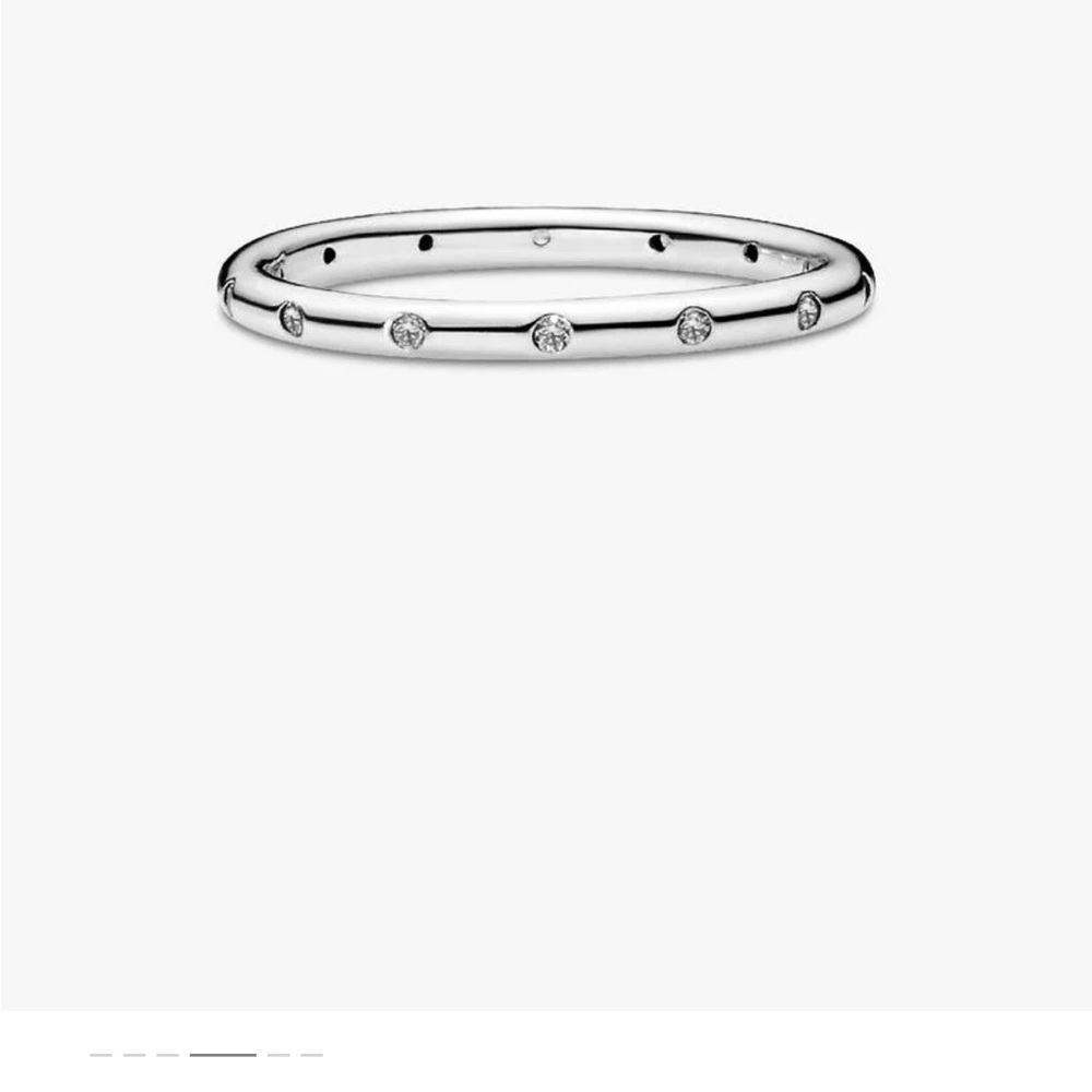 Pandora Simple Sparkling Band Ring Sterling Silver Size 10